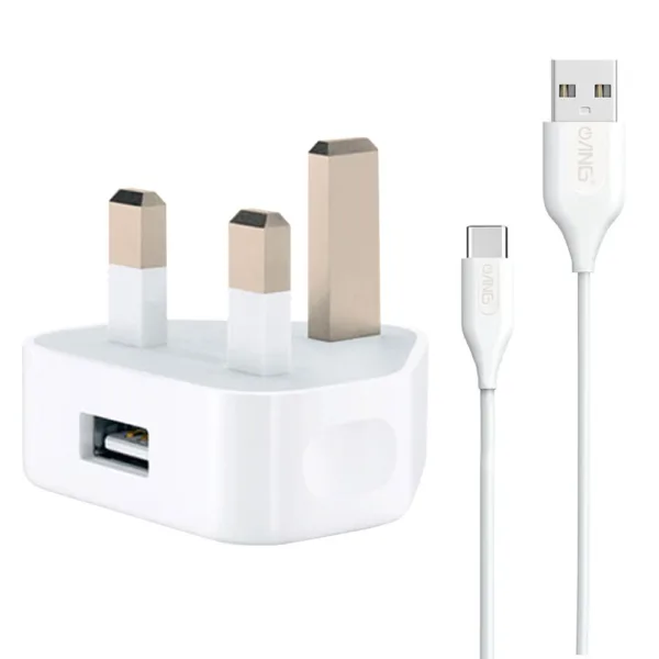 ANG High Quality 2.1A USB Port Mains Charger & Type-C Cable