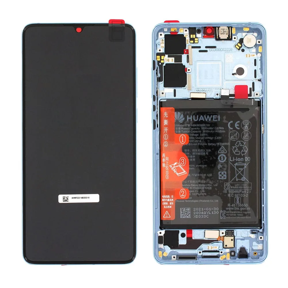 For Huawei P30 Genuine LCD Screen & Touch Digitiser With Frame & Battery - Breathing Crystal - New Version For Huawei P30 Genuine LCD Screen & Touch Digitiser With Frame & Battery - Breathing Crystal - New Version