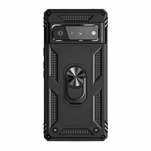For Google Pixel 7A Hybrid Dual-Layer Armour Case With Magnetic Ring Stand - Black