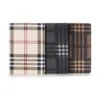 For iPad Check Pattern Design Folio Wallet Case Cover With Card Slots