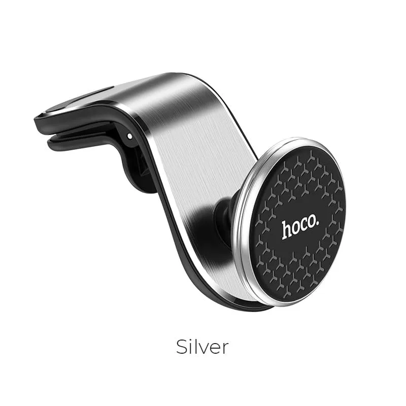 Hoco Strong Magnetic Air Vent Outlet In-Car Holder - Silver - Image 1