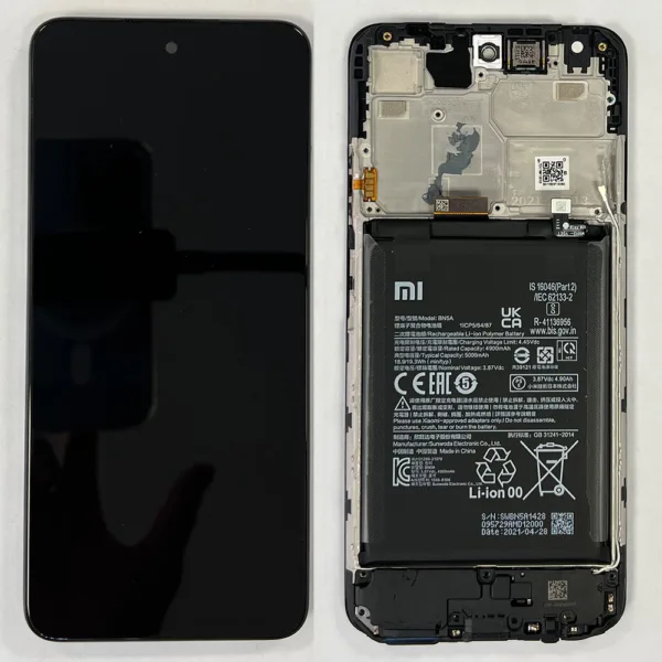 For Xiaomi Redmi Note 10 5G LCD Screen & Touch Digitiser With Frame & Battery – OEM Pulled