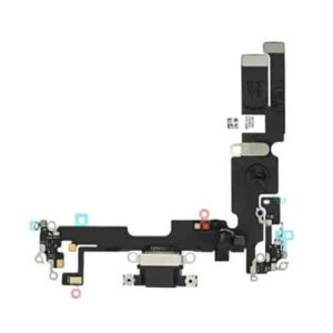 For iPhone 14 Plus Charging Port Dock Connector Flex Cable & Microphones - Black