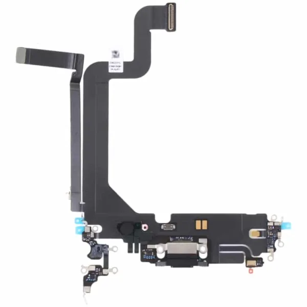 For iPhone 14 Pro Max Charging Port Dock Connector Flex Cable & Microphones - Black