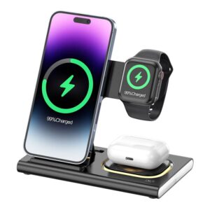3in1 Magnetic Foldable Wireless Charging Station With Night Light
