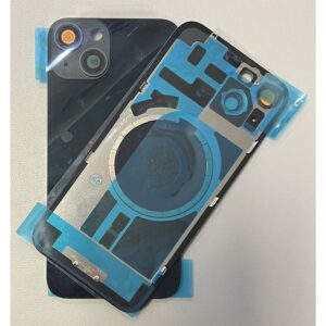 For iPhone 14 Rear Back Glass Battery Cover With Frame & Magnets – Black