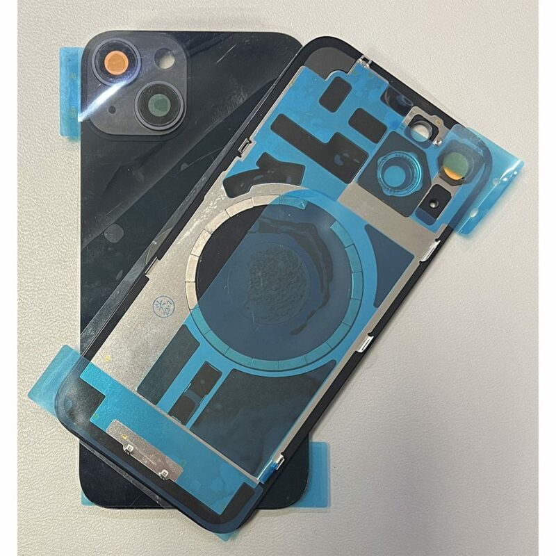 For iPhone 14 Rear Back Glass Battery Cover With Frame & Magnets – Black