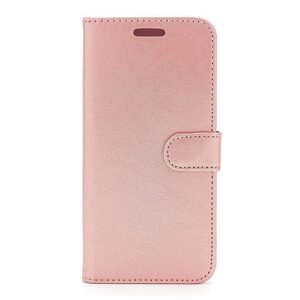 For iPhone 16e PU Leather Side Opening Wallet Case With Card Slots - Rose Gold