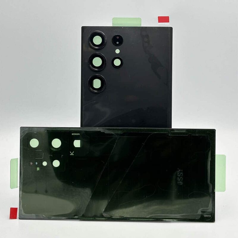 For Samsung S918 Galaxy S23 Ultra Rear Back Glass / Battery Cover With Camera Lens - Black
