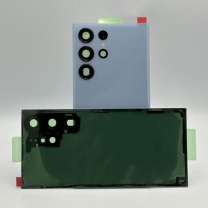 For Samsung S918 Galaxy S23 Ultra Rear Back Glass / Battery Cover With Camera Lens - Blue
