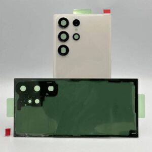 For Samsung S918 Galaxy S23 Ultra Rear Back Glass / Battery Cover With Camera Lens - Cream
