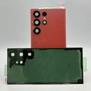 For Samsung S918 Galaxy S23 Ultra Rear Back Glass / Battery Cover With Camera Lens - Red