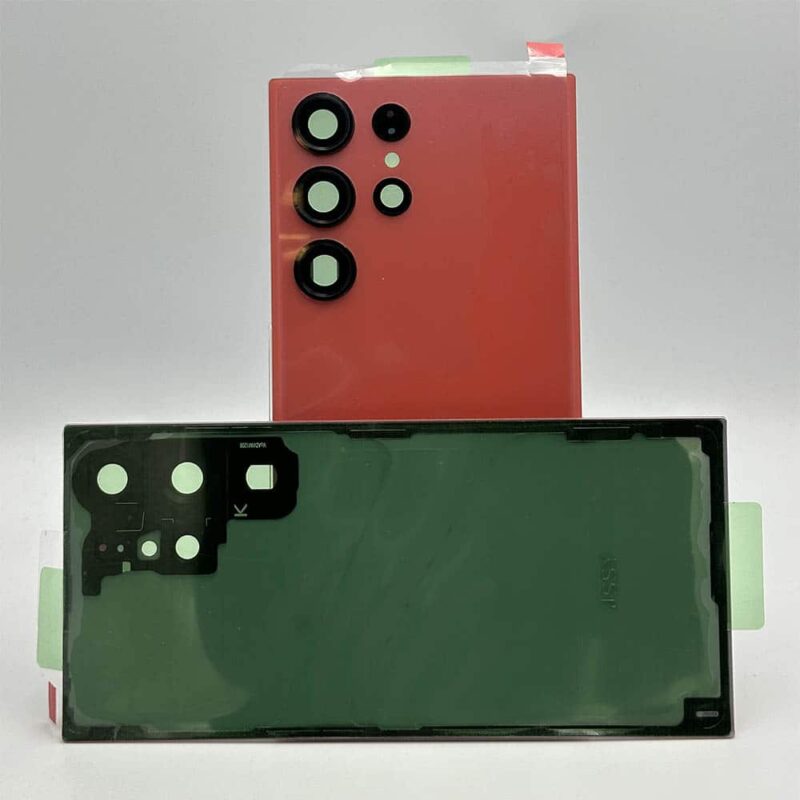 For Samsung S918 Galaxy S23 Ultra Rear Back Glass / Battery Cover With Camera Lens - Red