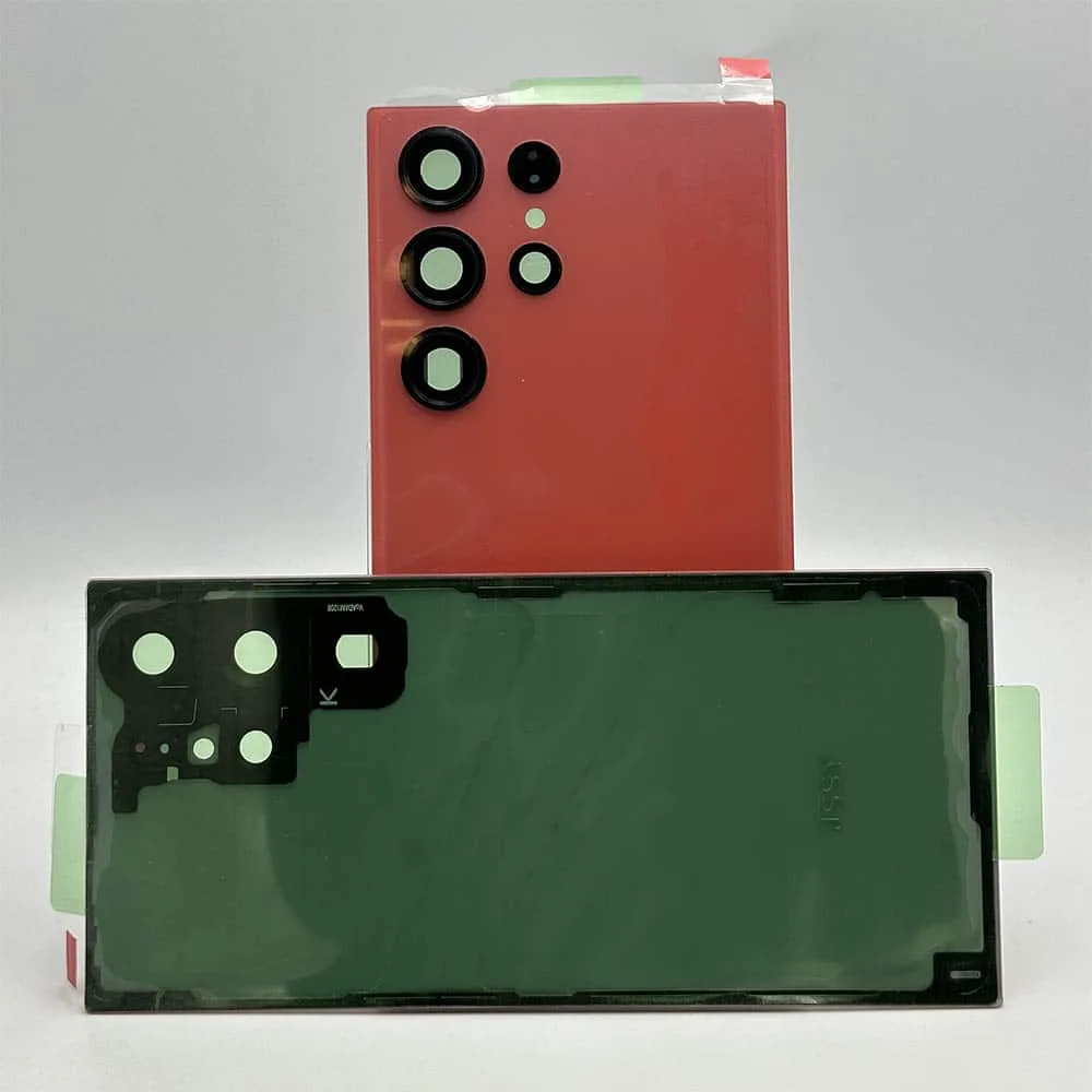 For Samsung S918 Galaxy S23 Ultra Rear Back Glass / Battery Cover With Camera Lens - Red