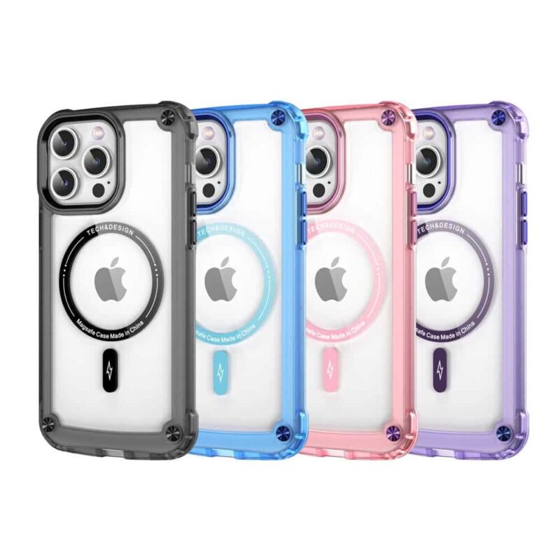 For iPhone All Models Magnetic Charging Corner Absorbent PC TPU Case