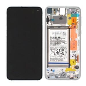 For Samsung G970 Galaxy S10e Genuine LCD Screen Touch Digitiser & Battery - Prism White
