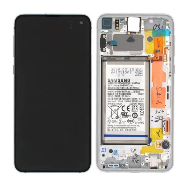 For Samsung G970 Galaxy S10e Genuine LCD Screen Touch Digitiser & Battery - Prism White