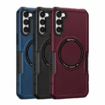 For All Samsung Galaxy S24 Hybrid Dual-Layer Armour Case With Magnetic Ring Stand