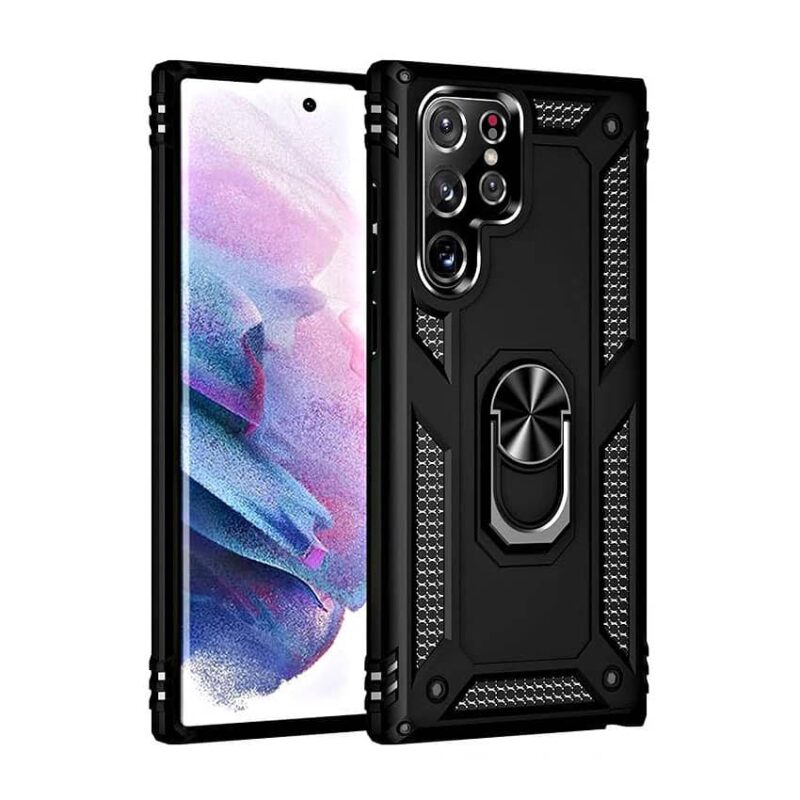 For All Samsung Galaxy S24 Hybrid Dual-Layer Armour Case With Magnetic Ring Stand