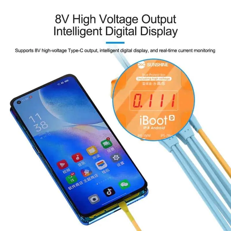 Sunshine iBoot D Series USB DC Power Supply Test Cable For iPhone, Samsung, Oppo, Huawei - Image 2