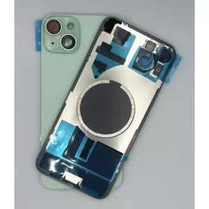 For iPhone 15 Plus Rear Back Glass Battery Cover With Frame & Magnets – Green