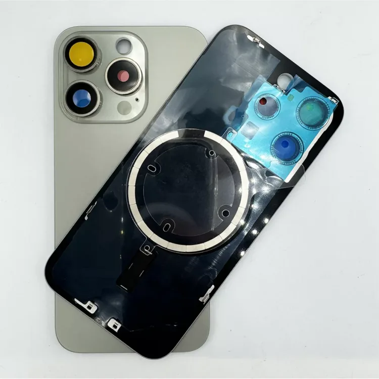 For iPhone 15 Pro Rear Back Glass Battery Cover With Frame & Magnets – Titanium