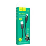 Hoco Nylon Braided 2.4A Micro USB Fast Charge / Sync Cable - Black