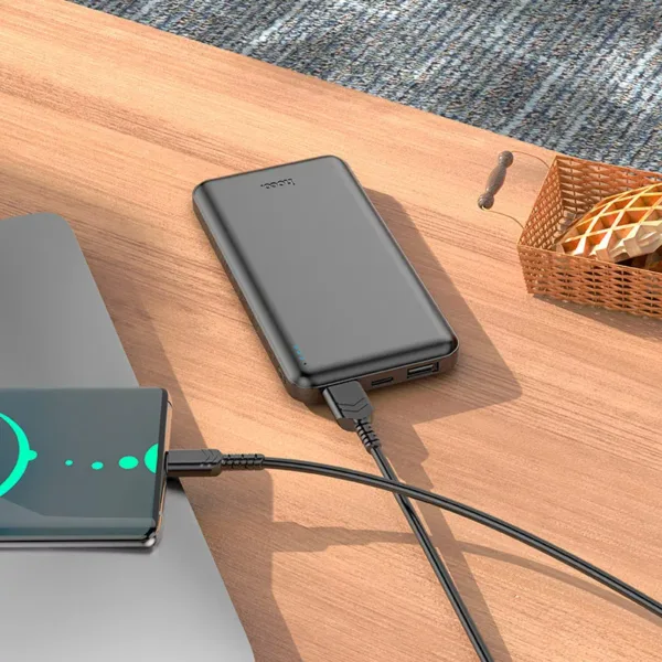 Hoco J100A 10000mAh Fast Charge Portable Power Bank Charger - Black