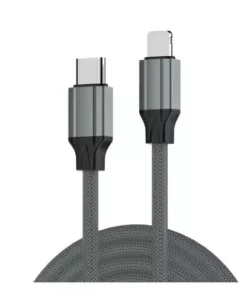 LDNIO 2 Metre 2M Nylon Braided 30W PD USB-C To Lightning Fast Charge / Sync Cable - Black