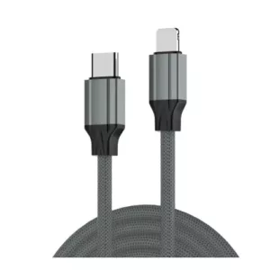 LDNIO 2 Metre 2M Nylon Braided 30W PD USB-C To Lightning Fast Charge / Sync Cable - Black