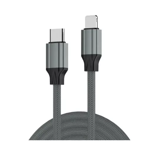 LDNIO 2 Metre 2M Nylon Braided 30W PD USB-C To Lightning Fast Charge / Sync Cable - Black