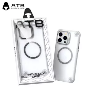 For iPhone ATB Design Anti-Shock MagSafe Magnetic Charging Case - Black