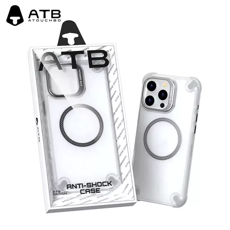 For iPhone ATB Design Anti-Shock MagSafe Magnetic Charging Case - Black