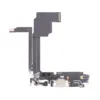 For iPhone 15 Pro Max Charging Port Dock Connector Flex Cable & Microphones - White