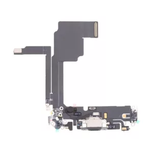 For iPhone 15 Pro Charging Port Dock Connector Flex Cable & Microphones - Black