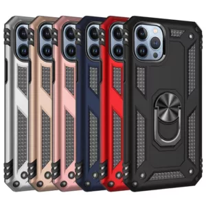 For All iPhone 16 Series Hybrid Dual-Layer Armour Case With Magnetic Ring Stand