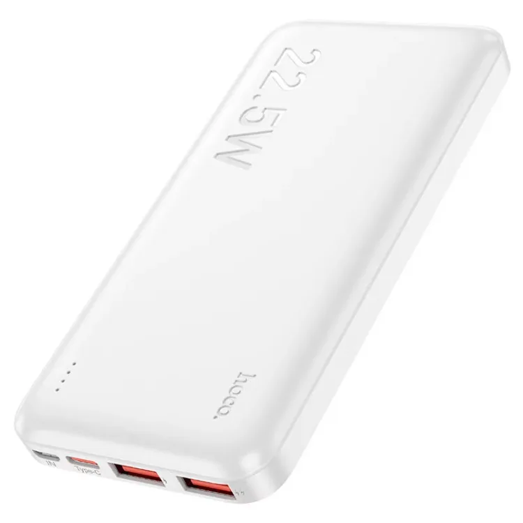 Hoco 10000mAh 22.5W Ultra-Thin Fast Charging Power Bank Charger - White