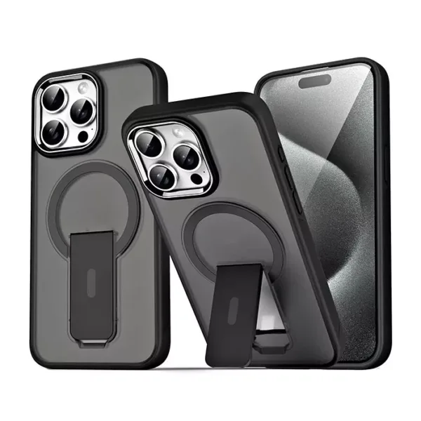 For iPhone 4m Drop Protection MagSafe Magnetic Charging Case With Stand