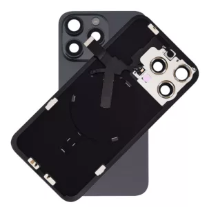 For iPhone 15 Pro Max Rear Back Glass Battery Cover With NFC Flex, Frame & Magnets – Black