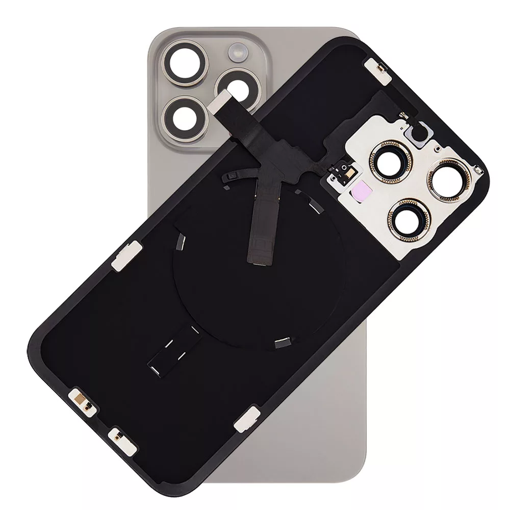Coperchio Batteria Posteriore Originale IPhone 15 Pro Max, Titanio Naturale, Grado A