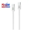 ANG Nylon Braided USB-C 1M PD 60W USB Fast Charge / Sync Cable – White