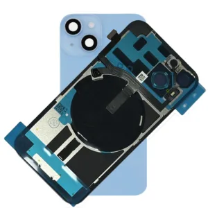 For iPhone 14 Rear Back Glass Battery Cover With NFC Flex, Frame & Magnets – Blue