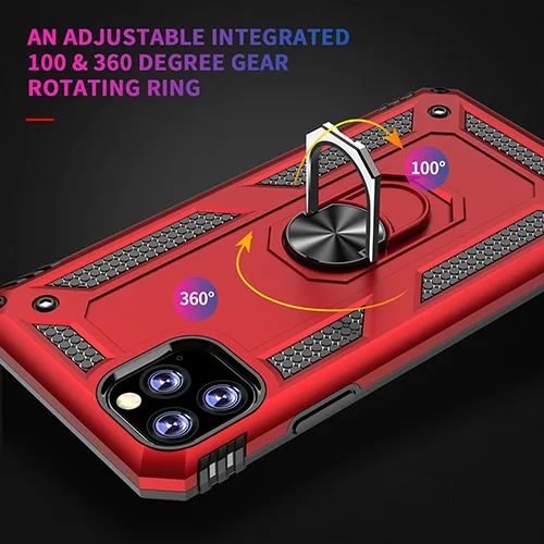 iPhone 11 Hybrid Dual-Layer Armour Case With Magnetic Ring Stand - Image 4