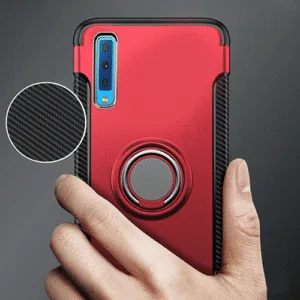 Samsung Galaxy A50 Hybrid Dual-Layer Armor Case With Magnetic Ring Stand