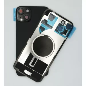 For iPhone 15 Plus Rear Back Glass Battery Cover With Frame & Magnets – Black