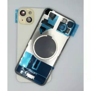 For iPhone 15 Rear Back Glass Battery Cover With Frame & Magnets – Yellow