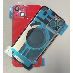 For iPhone 14 Plus Rear Back Glass Battery Cover With Frame & Magnets – Red