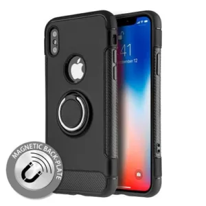 iPhone XS Max Hybrid Dual-Layer Armor Case With Magnetic Ring Stand