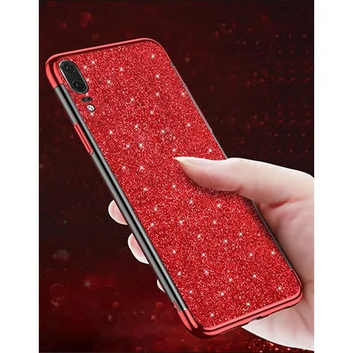 Huawei Mate 20 Pro Ultra Thin Clear Gel Case With Chrome & Glitter Effect - Image 1
