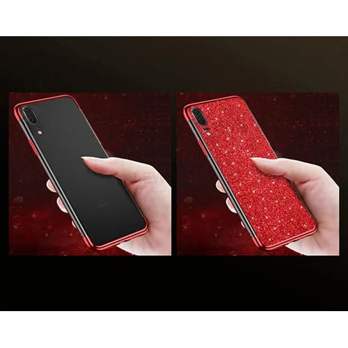 Huawei P30 Ultra Thin Clear Gel Case With Chrome & Glitter Effect - Image 5